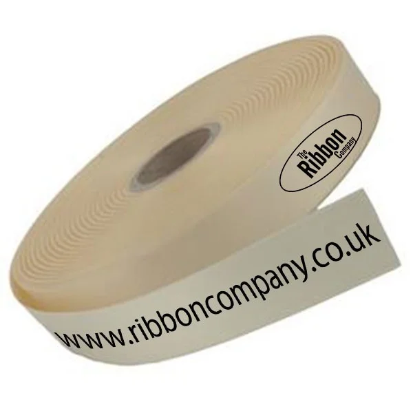 Cream logo printed ribbon