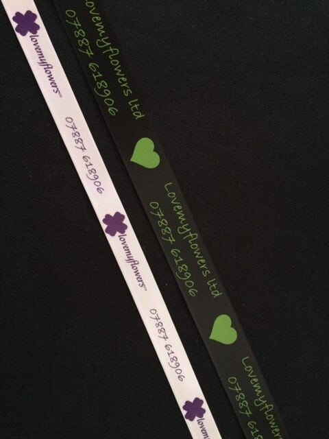 Black Printed Ribbon With Lime Green Printed Logo Black Printed Ribbon With Lime Green Printed Logo