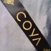 Black Satin Printed Ribbon With Metallic Gold Printed Logo Black Satin Printed Ribbon With Metallic Gold Printed Logo