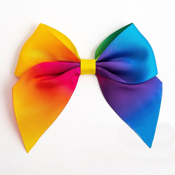 Rainbow 10cm Satin Ribbon Bow