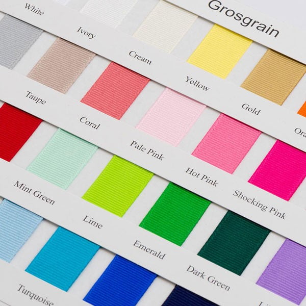 Colour Chart – Satin & Grosgrain - The Ribbon Company