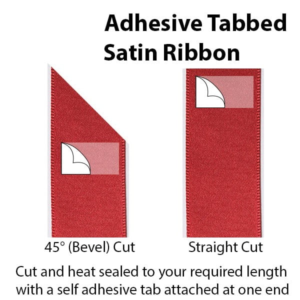 Adhesive tabbed Cut To Length Satin Ribbon