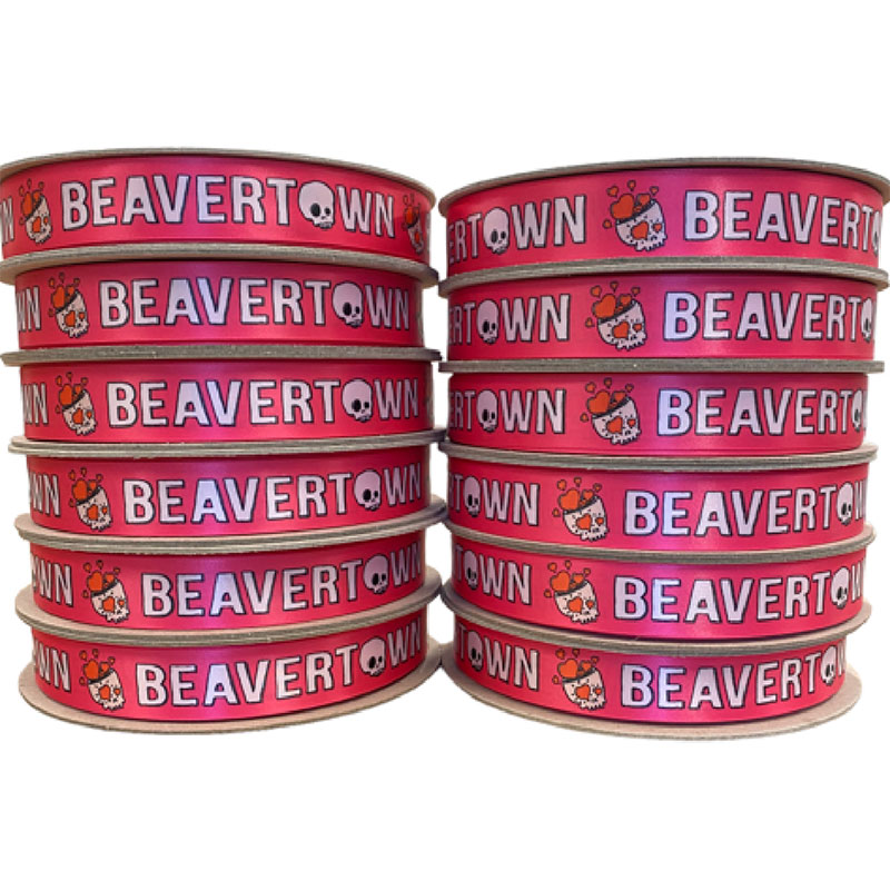 Beavertown pantone matched ribbon with full colour print design