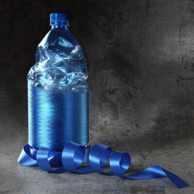 recycled ribbon bottle PET