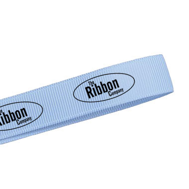 Branded Grosgrain Screen Printed Ribbon Ice Blue Code 610