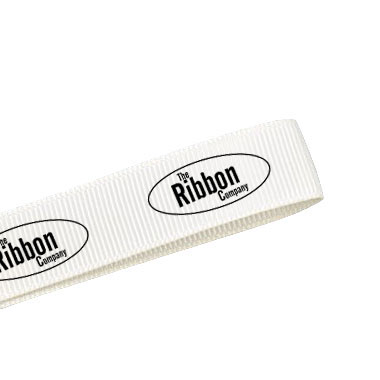 Branded Grosgrain Screen Printed Ribbon Cream Code 130
