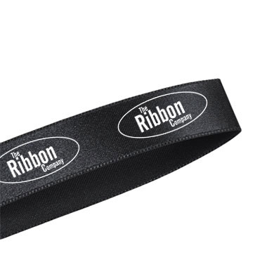 Branded Satin Screen Printed Ribbon Black Code 990