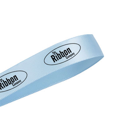 Branded Satin Screen Printed Ribbon Ice Blue Code 610
