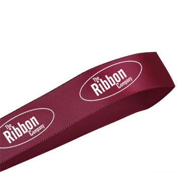 Branded Satin Screen Printed Ribbon Claret Code 870 Branded Satin Screen Printed Ribbon Claret Code 870