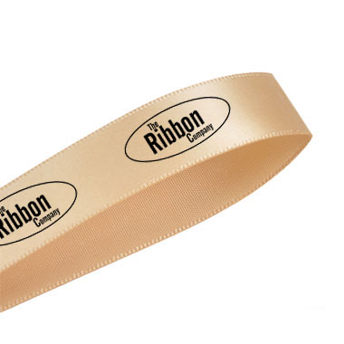 Branded Satin Screen Printed Ribbon Sand Dune Gold Code 150