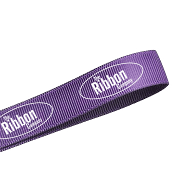 Branded Grosgrain Screen Printed Ribbon Damson code 750